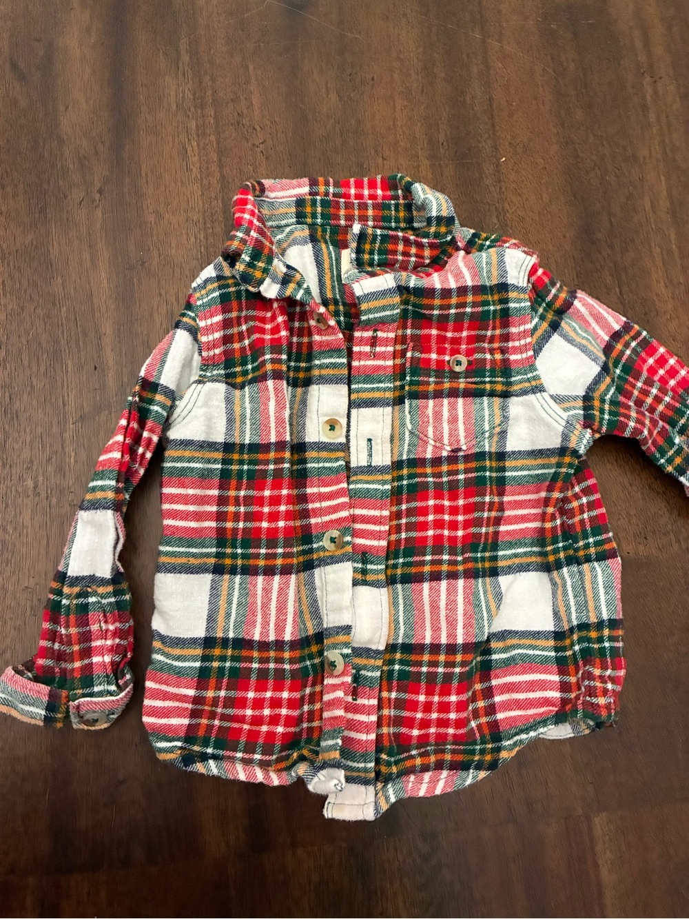 Hatley Baby Flannel Shirt 18-24 Months Boys Red White Button Down Christmas
